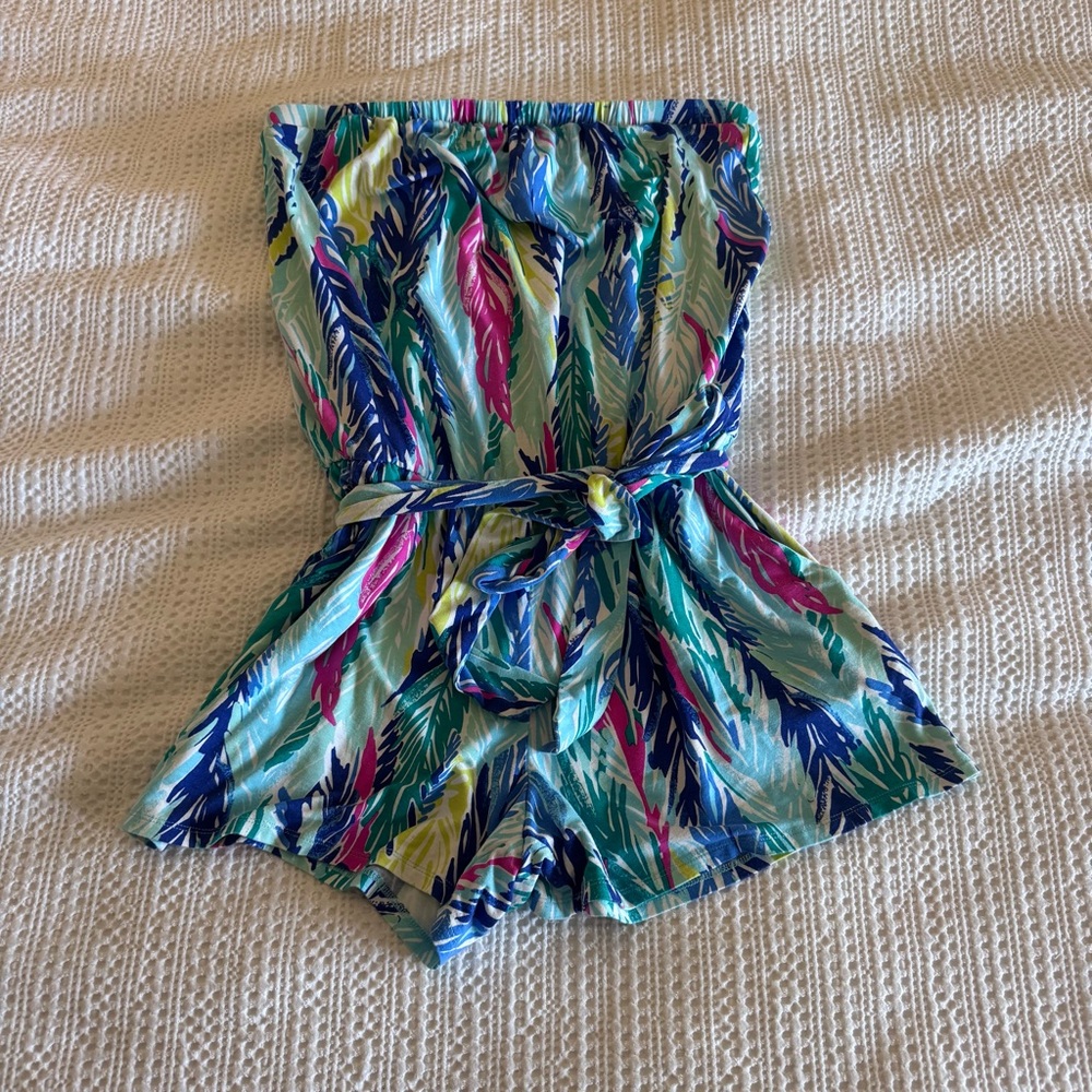 Lilly Pulitzer Print Romper - Blue Green Pink